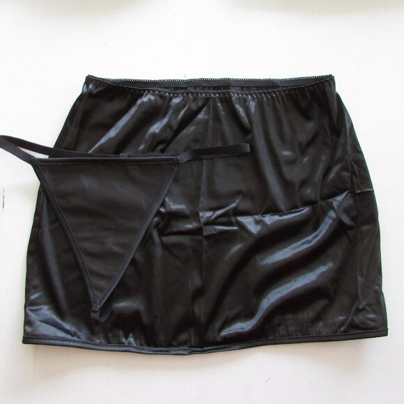 Black Satin Skirted Corset Set - NEW - Picture 9 of 15